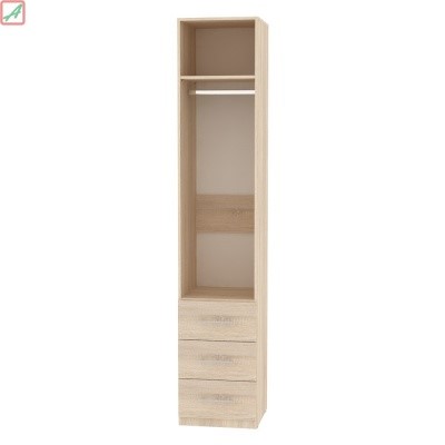 Шкаф одностворчатый Риал (H16) 230х45х45 ручка рейлинг, Белый/ДСС в Магадане - изображение 1
