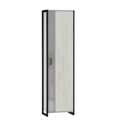 Шкаф одностворчатый Техно ЛД 678.320.000.002 Дуб крафт белый/черный (Корпус+дверь) в Магадане - изображение