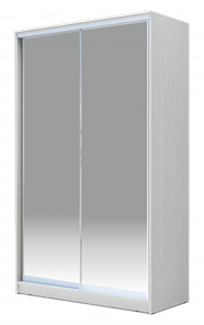 Шкаф 2-х створчатый 2400х1682х620 Хит-24-17-88, Матовое стекло Белый в Магадане