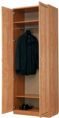 Шкаф 2-х дверный 100 со штангой, цвет Дуб Сонома в Магадане - изображение 1