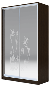 Шкаф двухдверный 2300х1682х620 два зеркала, "Колибри" ХИТ 23-17-66-03 Венге Аруба в Магадане - предосмотр