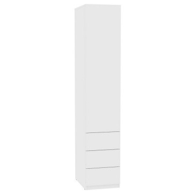 Шкаф одностворчатый Риал (H11) 230х45х45 PUSH to OPEN, Белый в Магадане - изображение