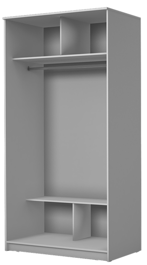 Шкаф двухстворчатый Хит-22-12/2-22 с цветным стеклом, белое №10, Графит в Магадане - изображение 1
