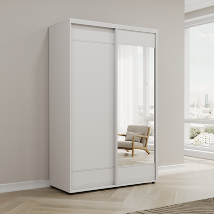 Шкаф 2-х дверный Акцент-Лайт 2-ДЗ 2303х1200х600, Белый шагрень в Магадане - изображение