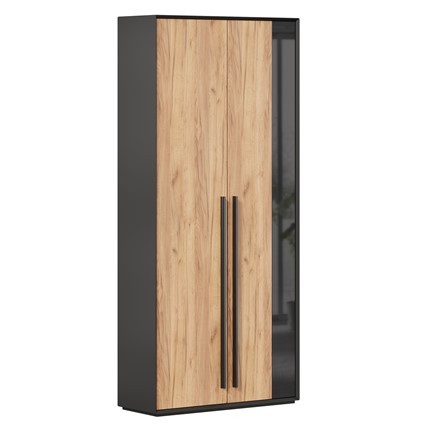 Шкаф для прихожей 2-дверный Неаполь ЛД.134050.000 (Черный/Дуб Золотой) в Магадане - изображение