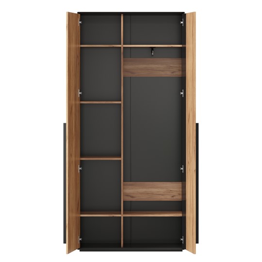 Шкаф для прихожей 2-дверный Неаполь ЛД.134050.000 (Черный/Дуб Золотой) в Магадане - изображение 2