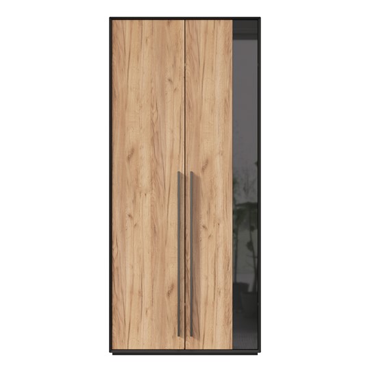 Шкаф для прихожей 2-дверный Неаполь ЛД.134050.000 (Черный/Дуб Золотой) в Магадане - изображение 3