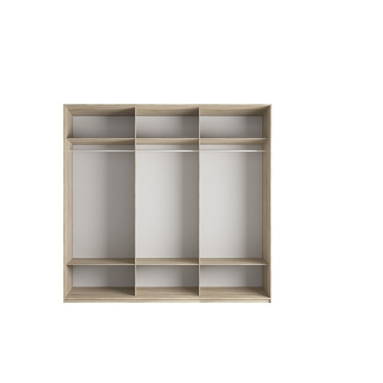 Шкаф трехстворчатый Эста (ДСП/Стекло черное/ДСП) 3000x660x2200, белый снег в Магадане - изображение 1