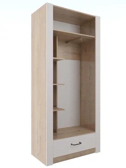 Шкаф гардеробный Ева 5 М1 дуб ирландский/белый матовый в Магадане - изображение 1