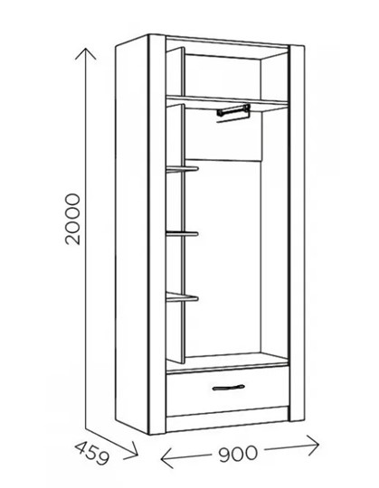 Шкаф гардеробный Ева 5 М1 дуб ирландский/белый матовый в Магадане - изображение 2