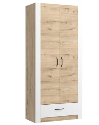 Шкаф гардеробный Ева 5 М1 дуб ирландский/белый матовый в Магадане - изображение