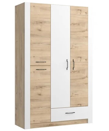 Шкаф гардеробный Ева 5 М2 дуб ирландский/белый матовый в Магадане - изображение