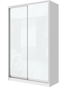 Шкаф двухдверный Хит-22-12-22 с цветным стеклом, белое №10, Белый корпус в Магадане - предосмотр