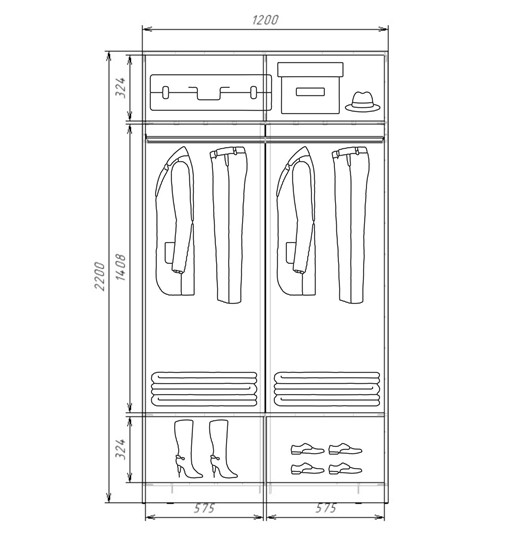 Шкаф двухстворчатый Хит-22-12/2-22 с цветным стеклом, темно-серый 073, Белый в Магадане - изображение 2
