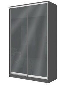 Шкаф 2-х створчатый Хит-22-12/2-22 с цветным стеклом, темно-серый 073, Графит в Магадане
