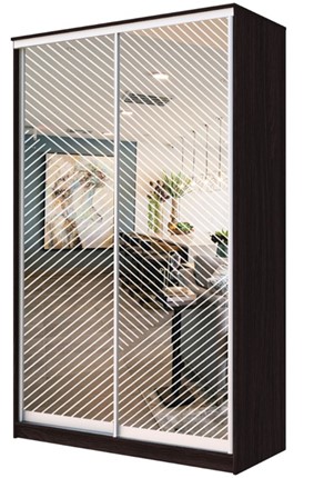 Шкаф 2-х дверный ХИТ 23-4-17-66 Диагональные полосы №21-23, Венге в Магадане - изображение