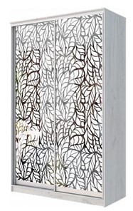 Шкаф 2-х створчатый "Листья" ХИТ 22-4-14-66-17 Дуб крафт белый в Магадане