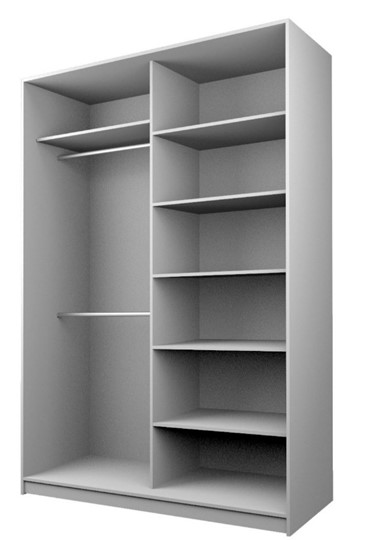 Шкаф 2-х дверный MAX МШ-25-6-18-22, Профиль Черный/Цвет Ясень Анкор светлый/Oracal Белый в Магадане - изображение 1