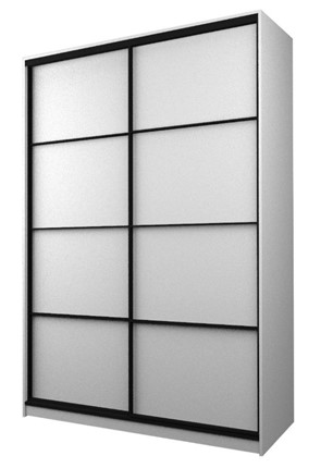 Шкаф 2-х створчатый MAX МШ-23-6-18-11, Профиль Черный/Цвет Белый в Магадане - изображение