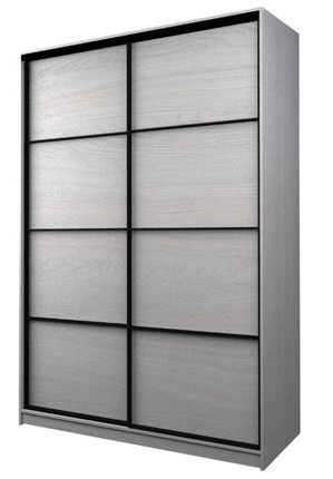 Шкаф 2-х створчатый MAX МШ-23-6-18-11, Профиль Черный/Цвет Ясень анкор светлый в Магадане - изображение
