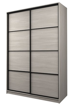 Шкаф 2-х дверный MAX МШ-23-6-18-11, Профиль Черный/Цвет Ясень шимо светлый в Магадане - изображение