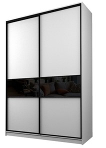 Шкаф MAX МШ-23-6-18-99, Профиль Черный/Цвет Белый/Стекло с черной пленкой Oracal в Магадане