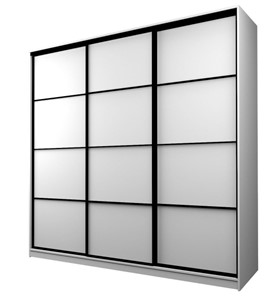 Шкаф 3-х створчатый MAX МШ-23-6-24-111, Профиль Черный/Цвет Белый в Магадане