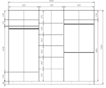 Шкаф 3-х створчатый MAX МШ-23-6-27-555, Профиль Белый/Цвет Дуб млечный в Магадане - предосмотр 2