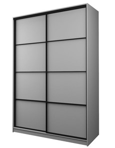 Шкаф 2-х дверный MAX МШ-25-6-18-11, Профиль Черный/Цвет Серый Шагрень в Магадане - предосмотр