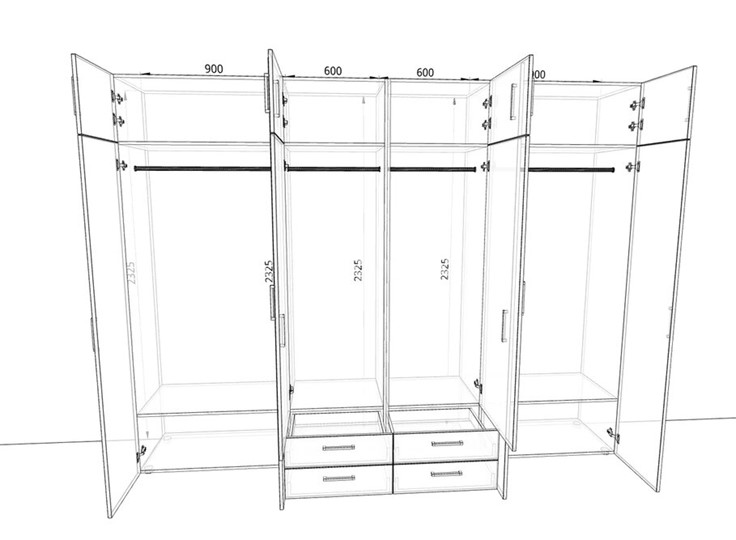 Шкаф 2400х500х2325мм (24004) Белый/Жемчуг/тип 2 в Магадане - изображение 1