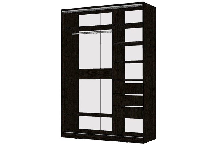 Шкаф 2-х дверный Виктория 1600х584х2300, 1 зеркало, Венге (310-439) в Магадане - изображение 1