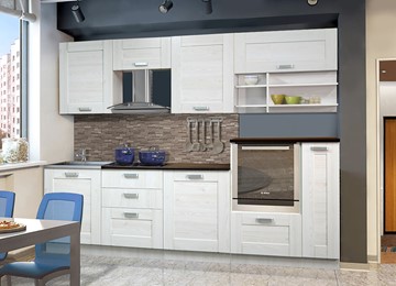 Кухонный гарнитур Квадро 2700, цвет Белая лиственница в Магадане - предосмотр