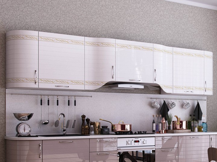 Кухонный гарнитур Анастасия цвет капучино 2 (260 см) в Магадане - изображение 1