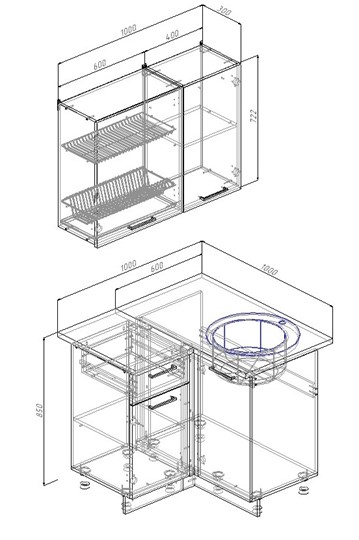 Модульная кухня Антрацит-1000У в Магадане - изображение 1