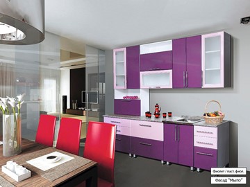 Модульная кухня Мыло 224 2600, цвет Фиолет/Пастель фиолет в Магадане - предосмотр