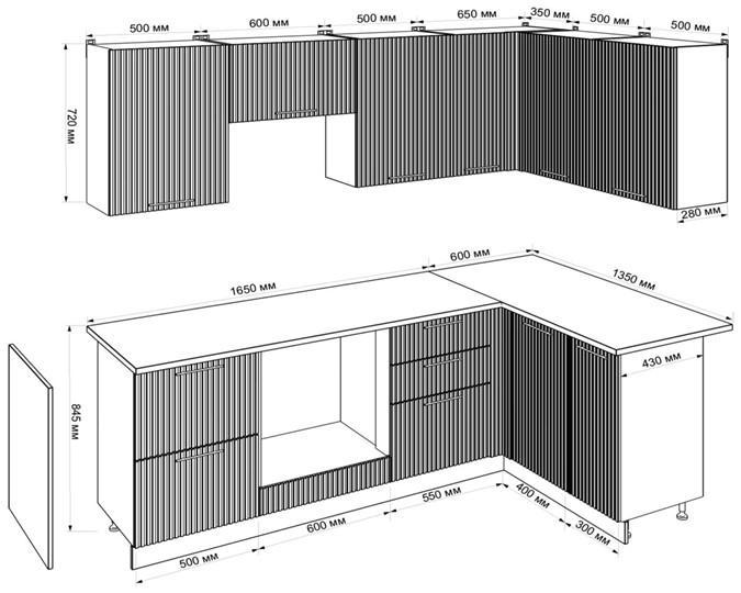 Кухонный гарнитур К9-12 Солара (Акация Белая) в Магадане - изображение 2