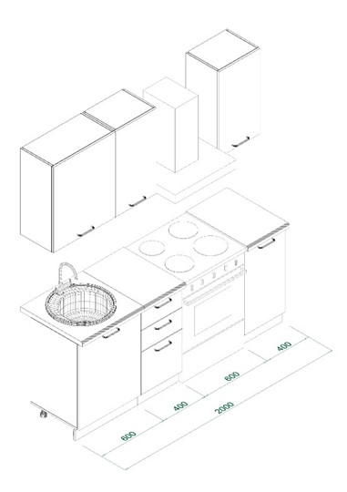 Гарнитур кухонный МК ТЕХНО Комплект №3 1,4м ПВХ Оленна в Магадане - изображение 6