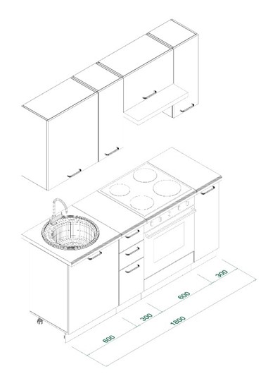Гарнитур кухонный МК ТЕХНО Комплект №5 1,8м ПВХ Оленна в Магадане - изображение 8