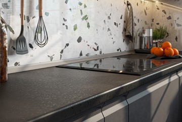 Угловая кухня Вельвет, бетон графит/бетон снежный в Магадане - предосмотр 3