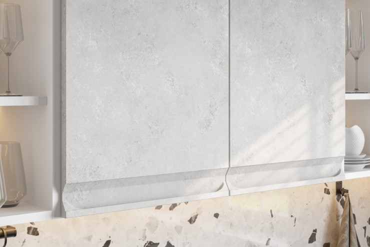 Угловая кухня Вельвет, бетон графит/бетон снежный в Магадане - изображение 4