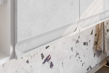 Угловая кухня Вельвет, бетон графит/бетон снежный в Магадане - предосмотр 5