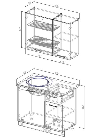 Модульный кухонный гарнитур Дели-1000 в Магадане - изображение 1