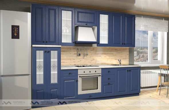 Гарнитур на кухню Вена 2800, цвет Синий в Магадане - изображение