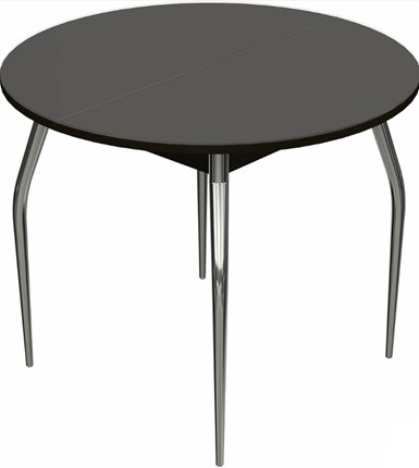 Раздвижной стол Ривьера исп. круг хром №5 (стекло коричневое/венге) в Магадане - изображение
