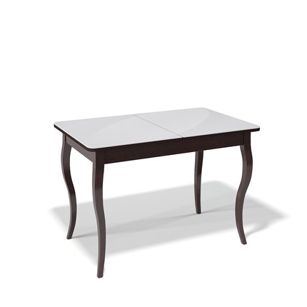 Обеденный раздвижной стол Kenner 1100C (Венге/Стекло белое глянец) в Магадане - изображение
