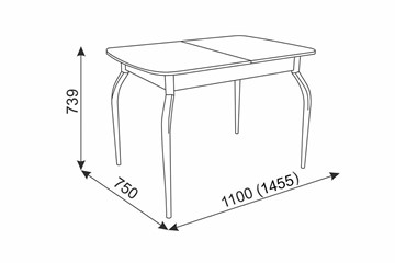Раздвижной стол Танго, белый/геометрия в Магадане - предосмотр 2