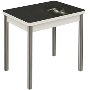 Раздвижной стол Бари хром №6 (Exclusive h191/белый) в Магадане - предосмотр