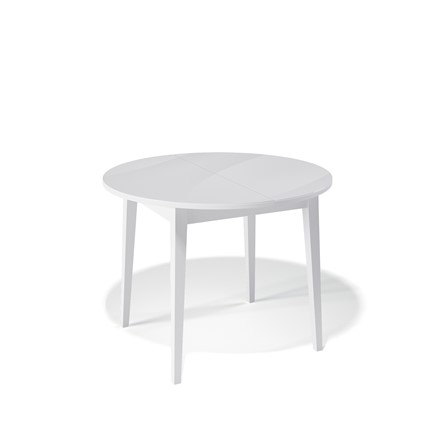 Обеденный раздвижной стол Kenner 1000M (Белый/Стекло белое сатин) в Магадане - изображение