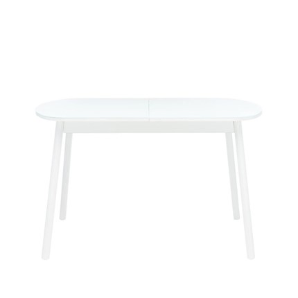 Кухонный раздвижной стол Leset Мидел (Металл белый/стекло белое) в Магадане - изображение
