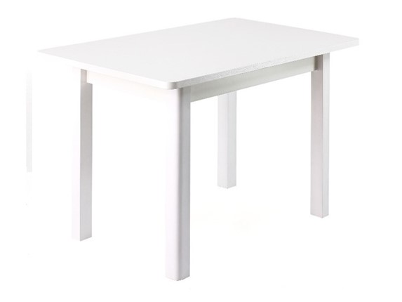 Обеденный стол Айсберг-05, Массив, белый, прямые опоры массив белый в Магадане - изображение
